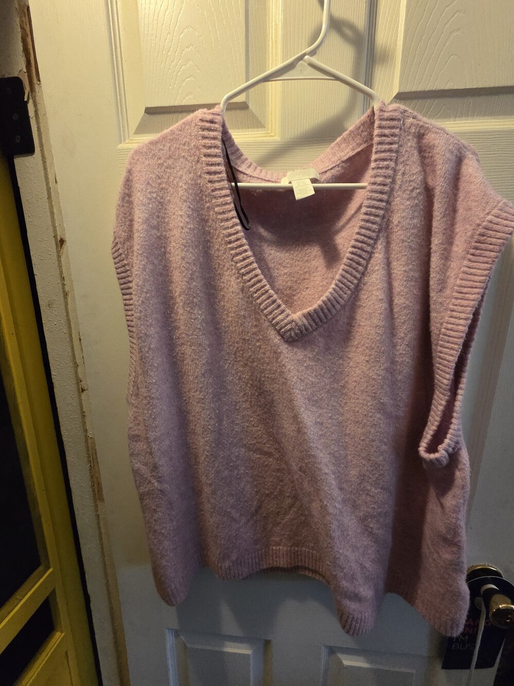 Soft V‑Neck Sleeveless Sweater Vest - Pink/Purple